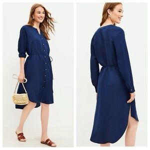 LOFT Navy Blue Midi Dress
